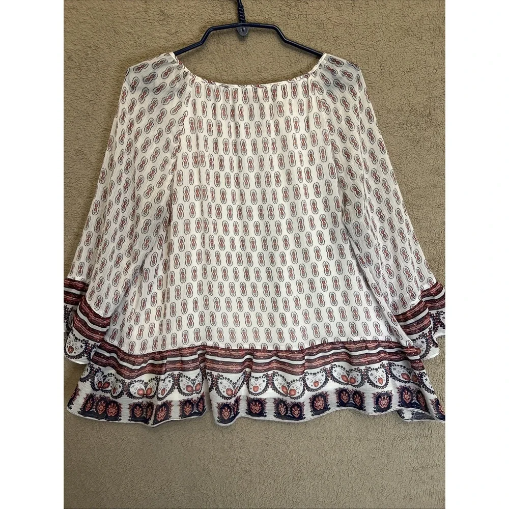St. John's Bay XL Bell Sleeves Whimsgoth Bohemian Lined Blouse - Picture 7 of 9